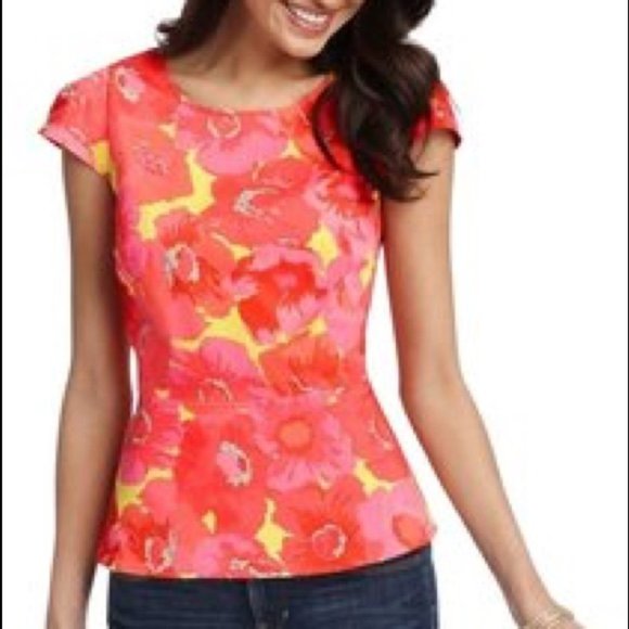 Ann Taylor LOFT | Floral Peplum Top - Picture 1 of 6